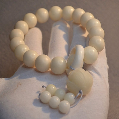 天然白玉菩提根手串男女文玩佛珠