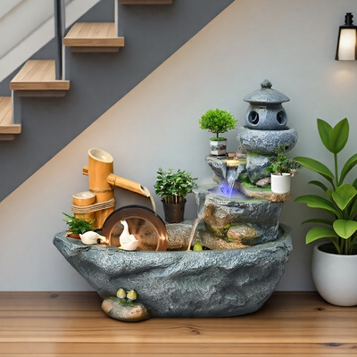 循环水生财流水摆件户外室内造景