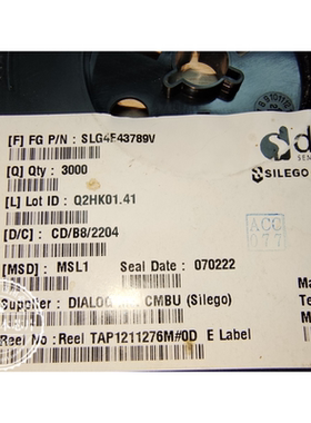SLG4E43789V  43789     QFN  新的 一个起拍