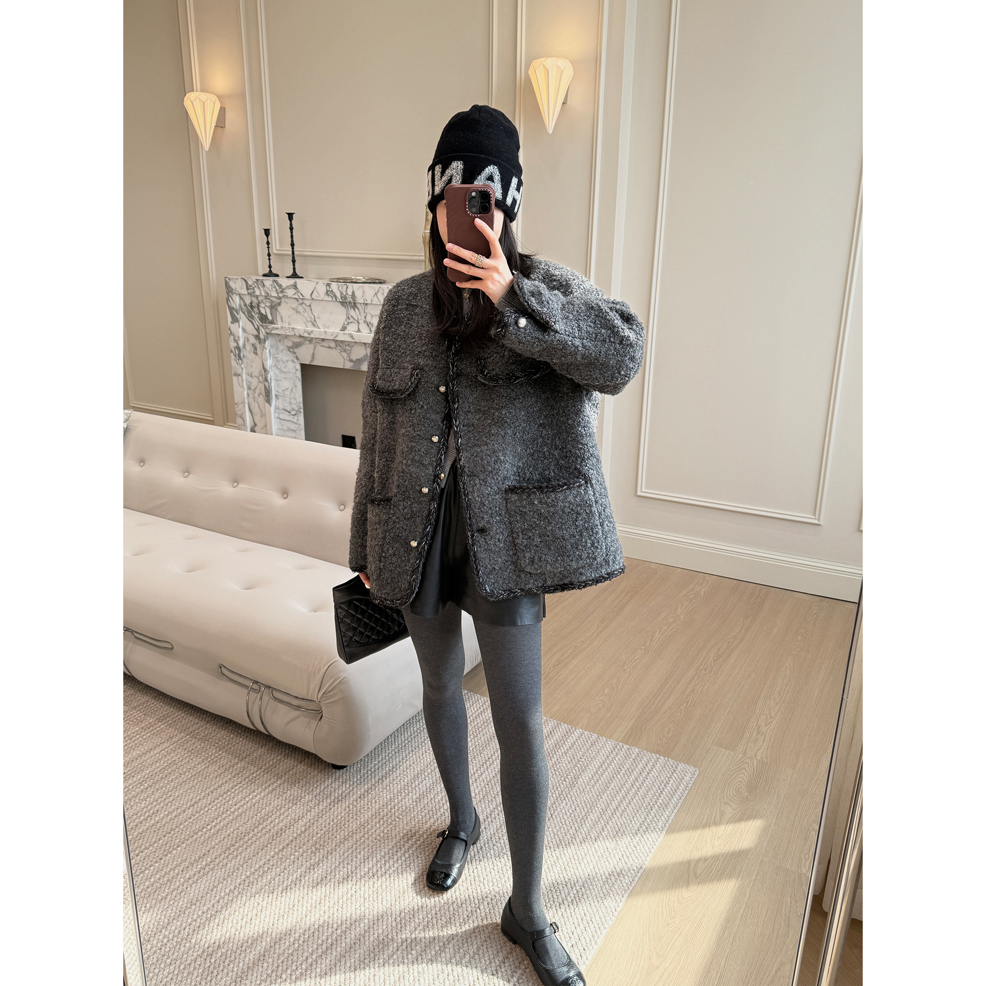 爵莱菲大码胖mm小香风白鹅绒冬季羽绒服女款2025新款显瘦短款显瘦