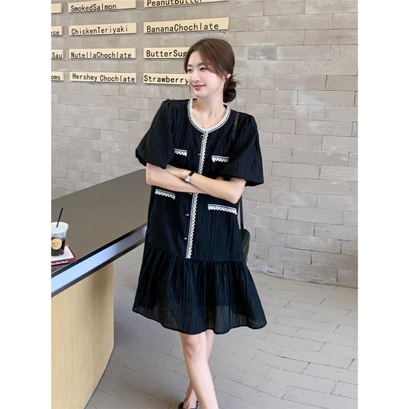 法式复古小香风大码连衣裙