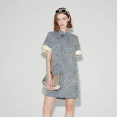 旗袍裙重工亮片 牛仔连衣裙2025春夏新款 胖mm新中式 时尚 爵莱菲大码