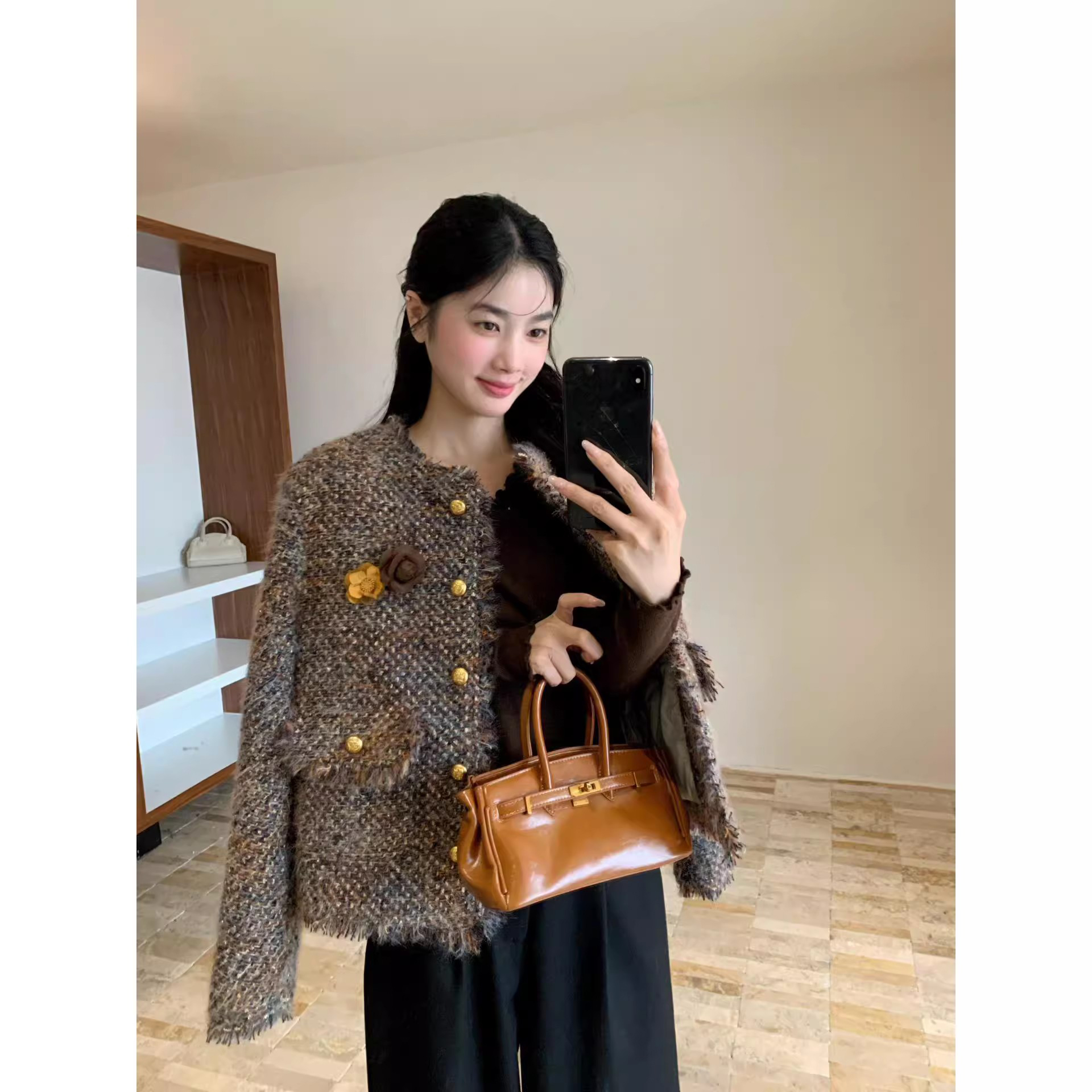 爵莱菲大码胖mm小香风外套女冬季加厚90白鸭绒高级感短款羽绒服