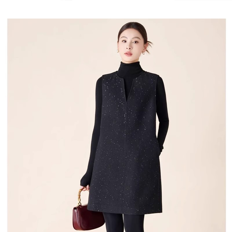 爵莱菲大码羊毛马甲裙连衣裙秋冬A字裙打底裙子女无袖毛呢背心裙