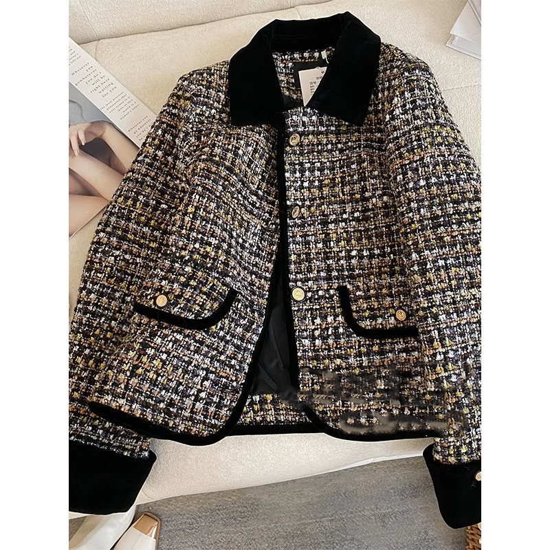 爵莱菲大码黑金小香风外套女新款高端精致法式显瘦粗花呢上衣胖mm,女装/女士精品,常规大码外套,淘宝优惠券,粉丝福利购,淘宝优惠卷