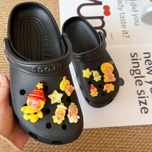 饰扣DIY鞋 新款 花装 扣洞洞鞋 上配饰 星星人卡通可爱鞋