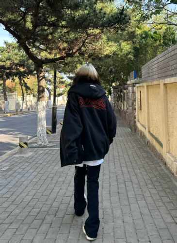 薄款开衫外套国潮街头复合宽松