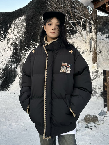 面包服加棉刺绣国潮新款冬季