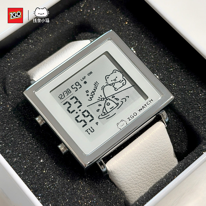 线条小猫联名电子手表女款