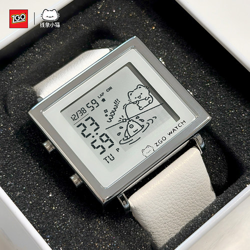 线条小猫联名电子手表女款