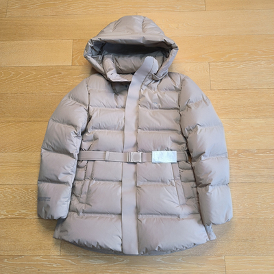 防风防水中长款连帽鹅绒羽绒服