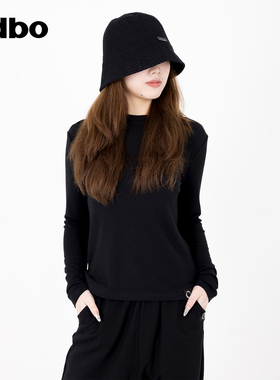 odbo/欧迪比欧圆领长袖T恤女春秋新款宽松休闲卫衣百搭打底衫上衣
