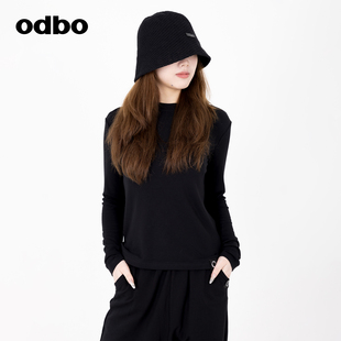 宽松休闲卫衣百搭打底衫 T恤女春秋新款 上衣 欧迪比欧圆领长袖 odbo