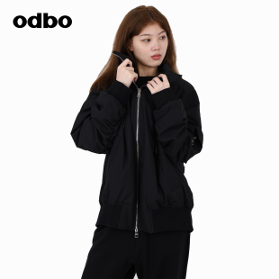 odbo欧迪比欧通勤夹克外套女秋冬宽松休闲棉服运动防寒百搭上衣