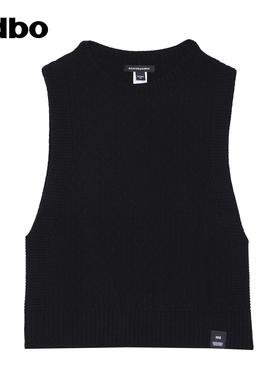odbo/欧迪比欧 学院风针织马甲背心叠穿百搭圆领纯色毛衣打底衫