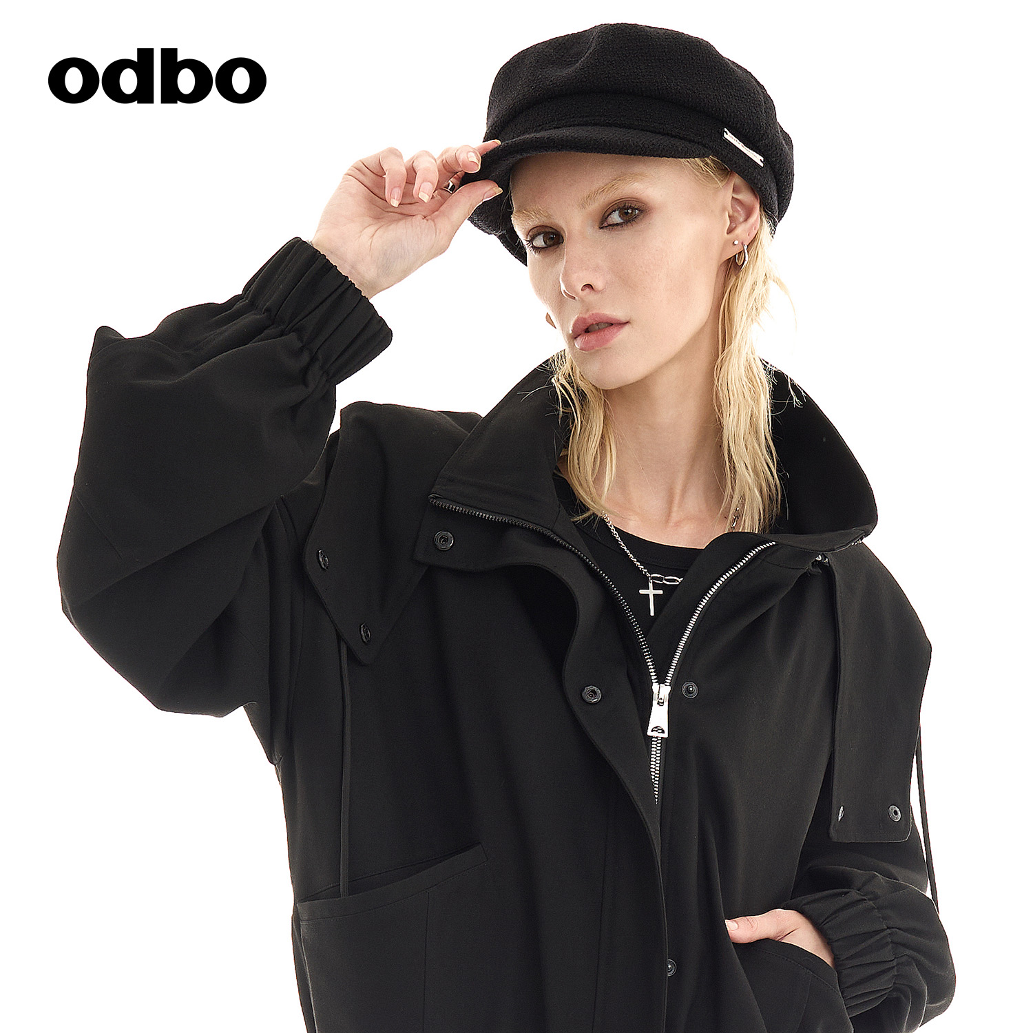 odbo/欧迪比欧复古英伦风贝雷帽女秋冬新款时尚百搭显脸小画家帽