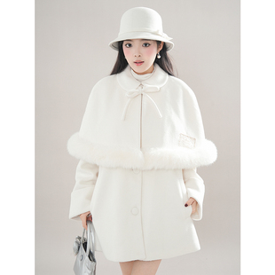 「斗篷外套」千金高级感毛呢大衣披肩女冬季爆款时尚气质呢子套装