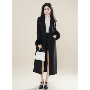 顶楼女主 冬装富家千金韩系通勤呢子轮廓感大衣修身中长款外套女