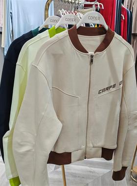 凯迪娅女士高定双面短款外套精选长绒棉棒球服外套三层空气69420