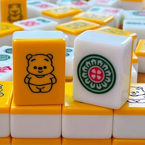 手搓麻将牌网红卡通麻将中大号40号42号44号宿舍麻将雀牌定制送礼