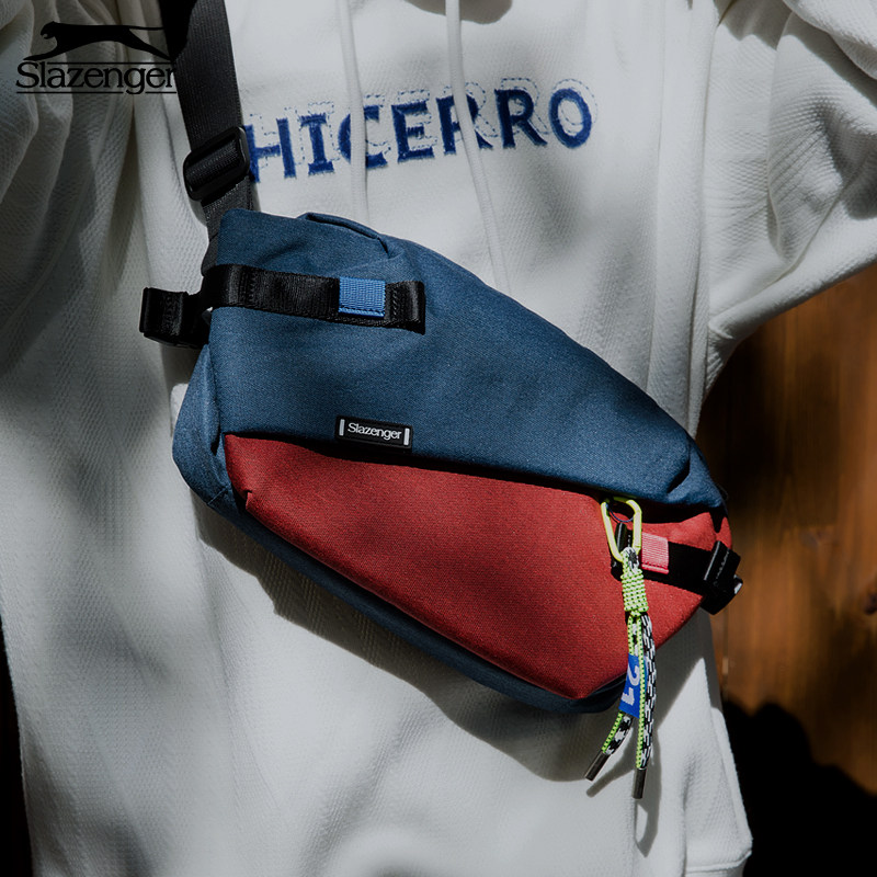 slazenger斜挎包男帆布潮牌男士包邮差包机能斜肩包挎包女单肩包