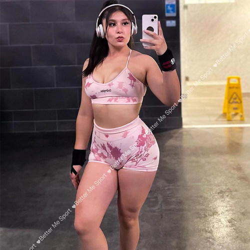 civil_regime粉色扎染健身服套装