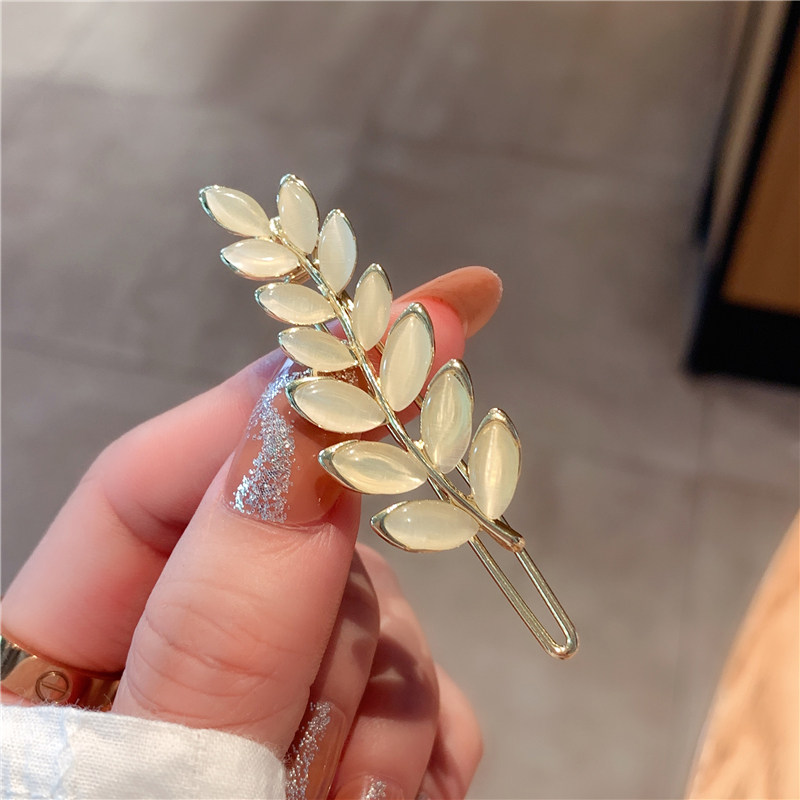发饰合金简约气质树叶造型扣夹
