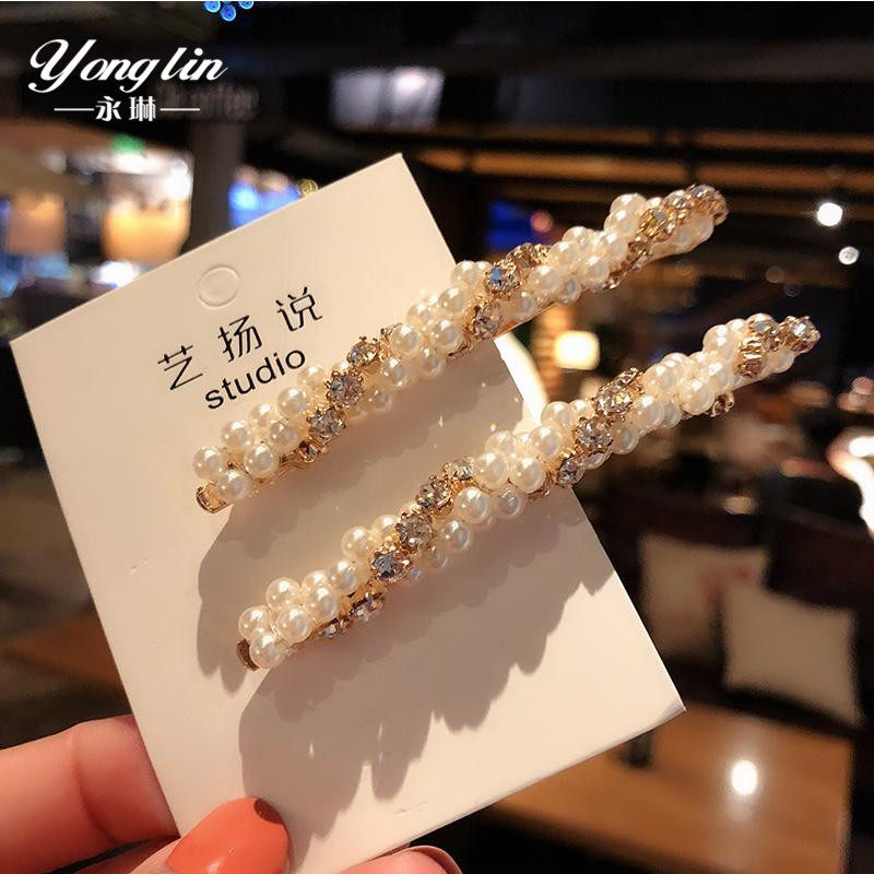 发卡甜美珍珠手工刘海夹韩国头饰