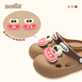 配饰 饰品时尚 可爱呆眼香肠嘴创意丑萌卡通可拆卸卡扣百搭洞洞鞋 装