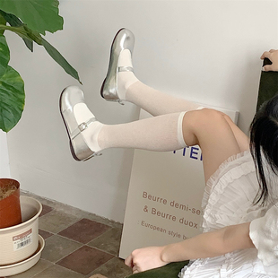 白色堆堆袜女 舒适长筒小腿袜芭蕾风jk甜美时尚 仙女风ins夏季 薄款