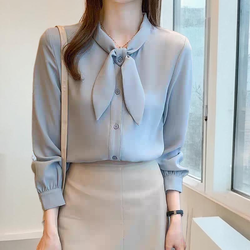 新款洋气女衬衫2025春秋时尚别致长袖衬衣复古港味设计感小众