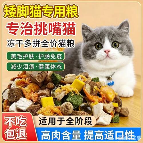 矮脚猫专用冻干猫粮10斤装成猫幼猫大包装通用型 发腮全二月三月