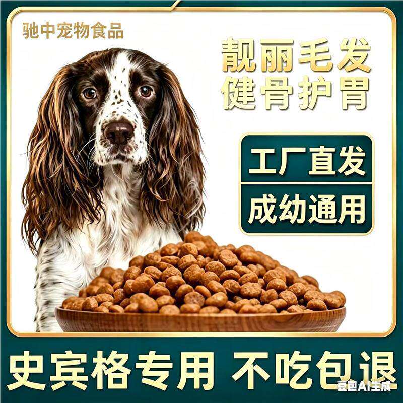 史宾格专用狗粮幼犬成犬通用型粮10斤牛肉味狗粮40斤哺乳滋满月后