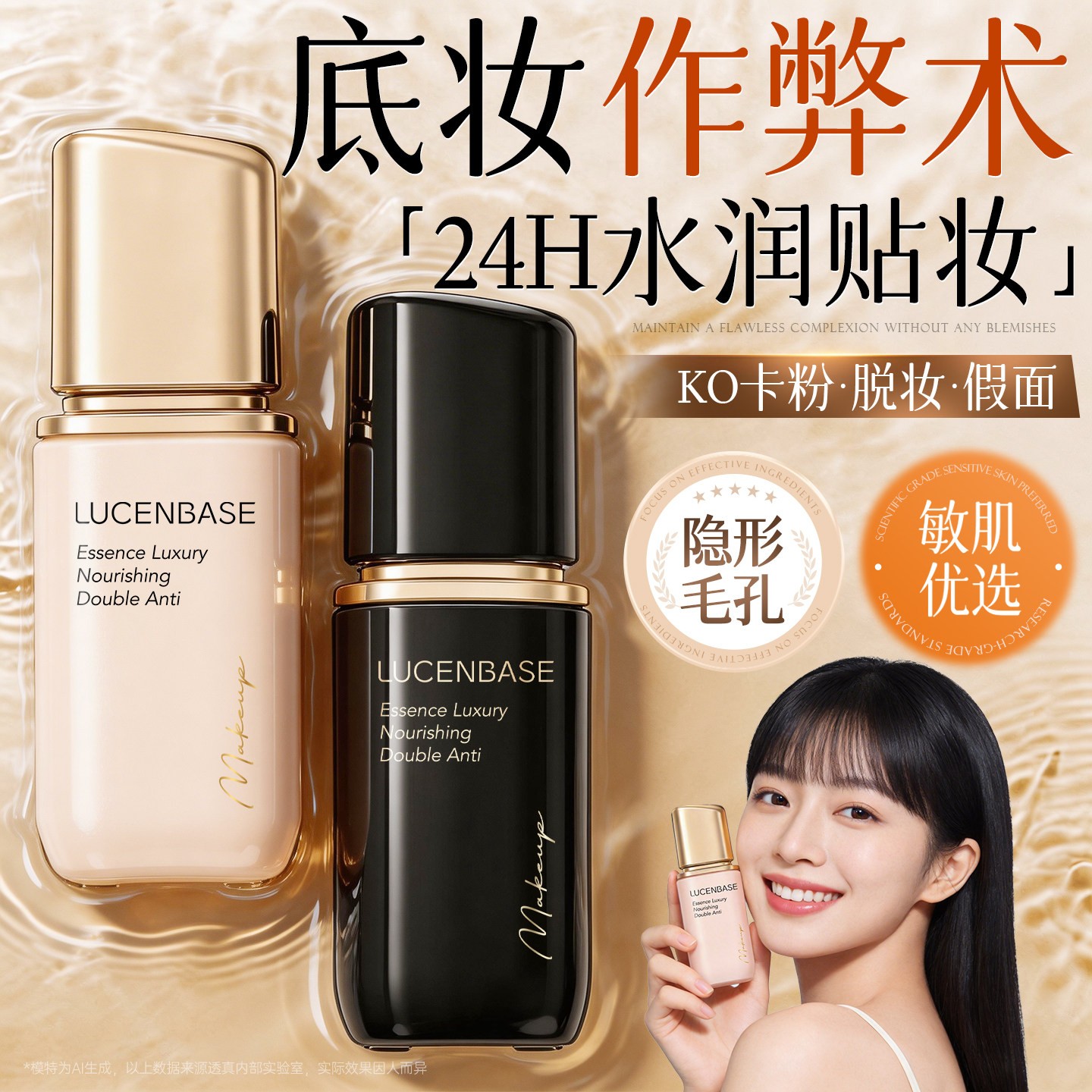 妆前乳贴贴霜隔离面霜毛孔隐形不卡粉保湿补水提亮肤色正品旗舰店