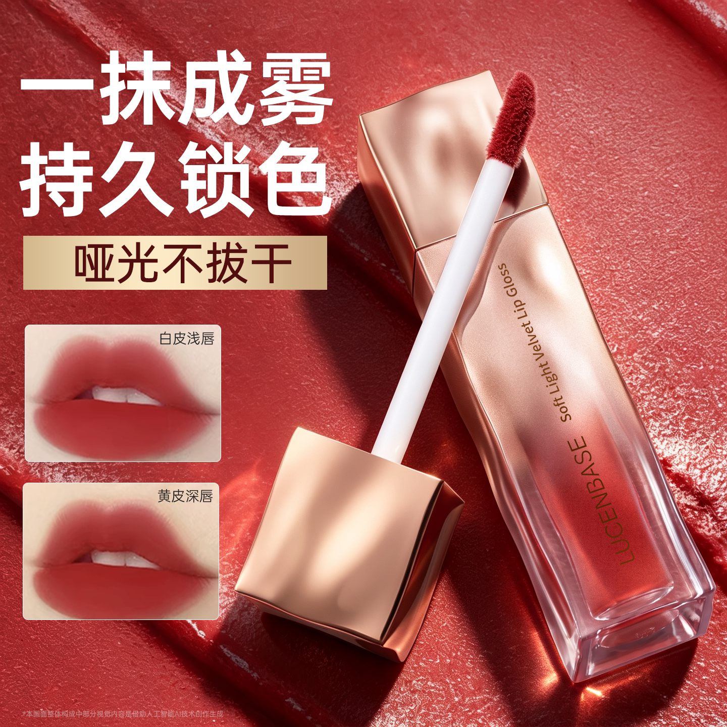 唇釉口红裸色素颜不沾杯显白雾面丝绒哑光唇泥滋润持久不掉色唇蜜