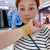 金包银手链圆珠光面空心男女新款 珐琅古法黄金转运珠情侣手串礼物