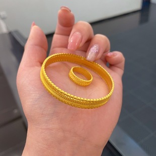 黄金包银戒指女编织个性气质款实心手工腰缠万贯花纹专柜同款送礼