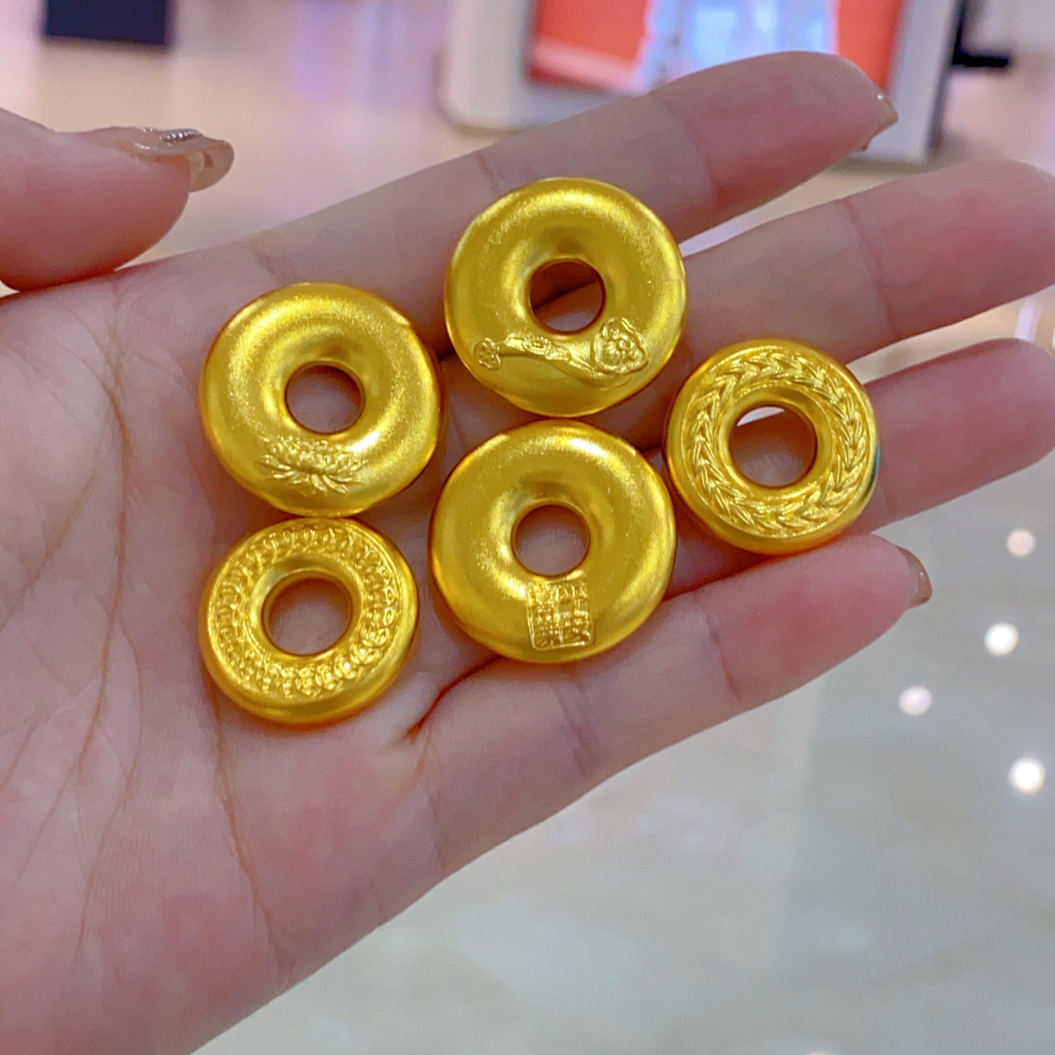 金包银吊坠平安扣小金坨转运珠正品编织百福平安扣轻奢感久不掉色