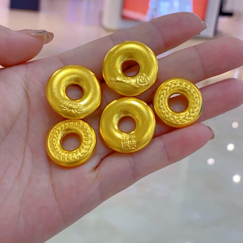 金吊坠转运珠轻奢感百福平安扣