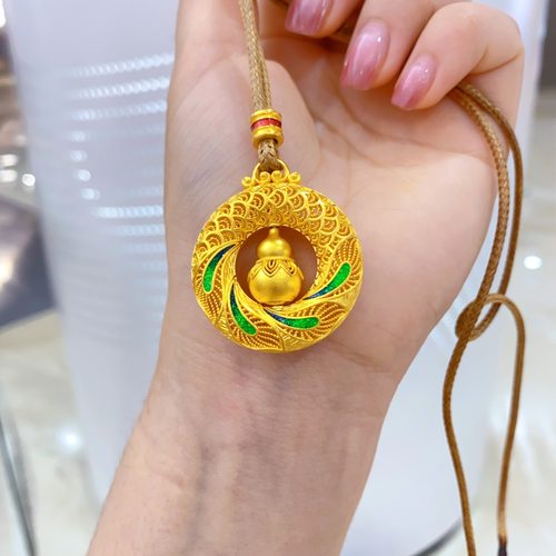 金包银葫芦花丝吊坠可定制