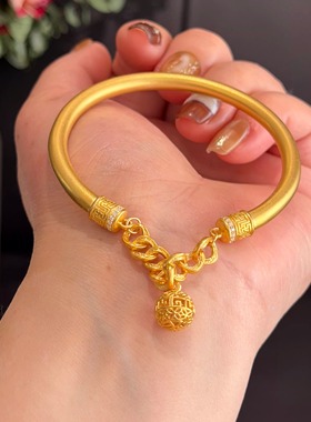 水贝黄金包银开口流苏手镯不掉色