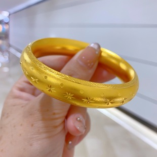 金包银手镯满天星网红款泥鳅背新款定制古法亮面情侣结婚送伴手礼