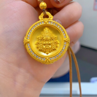 水贝黄金包银吊坠女古法镶钻