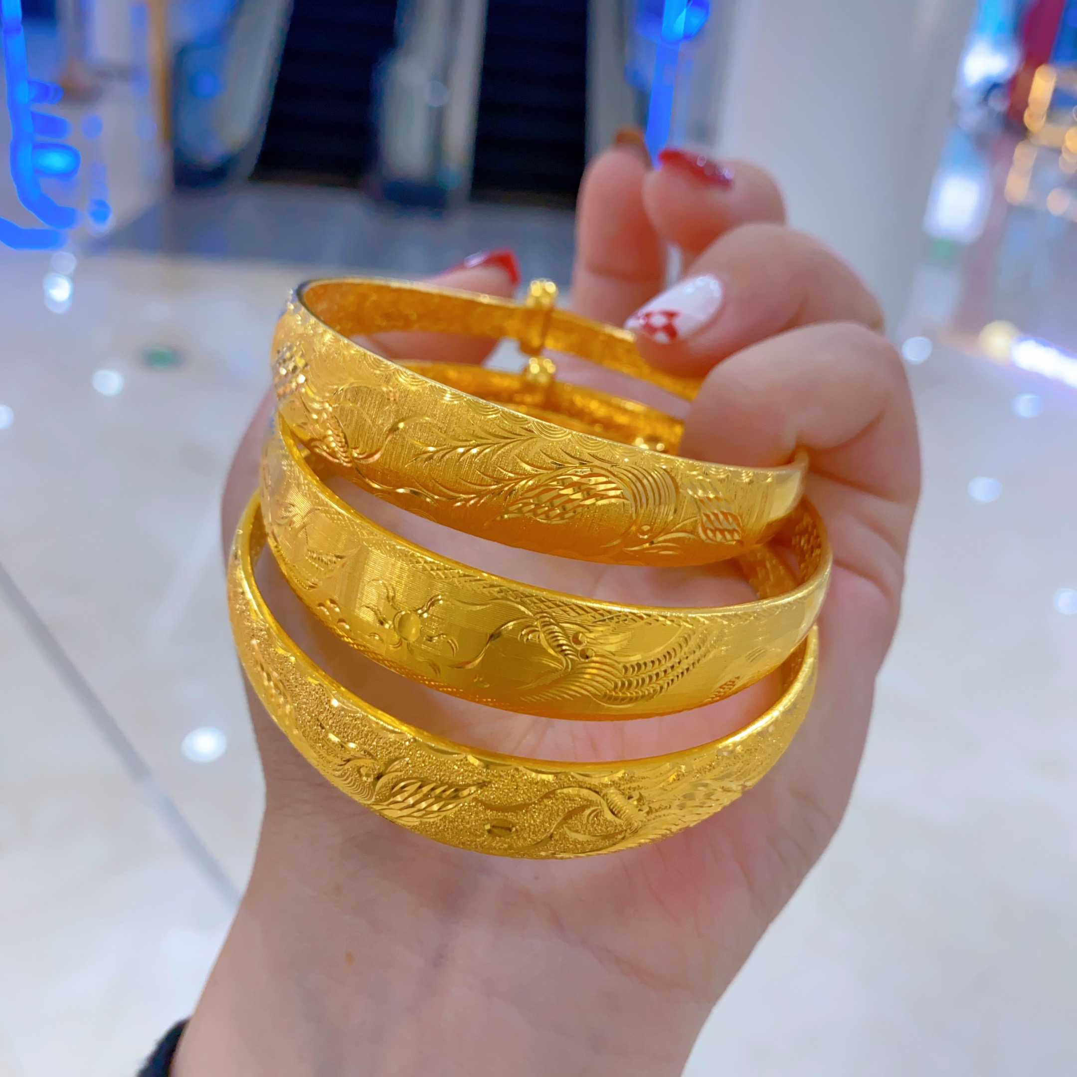 金包银手镯宽面实心推拉送老婆