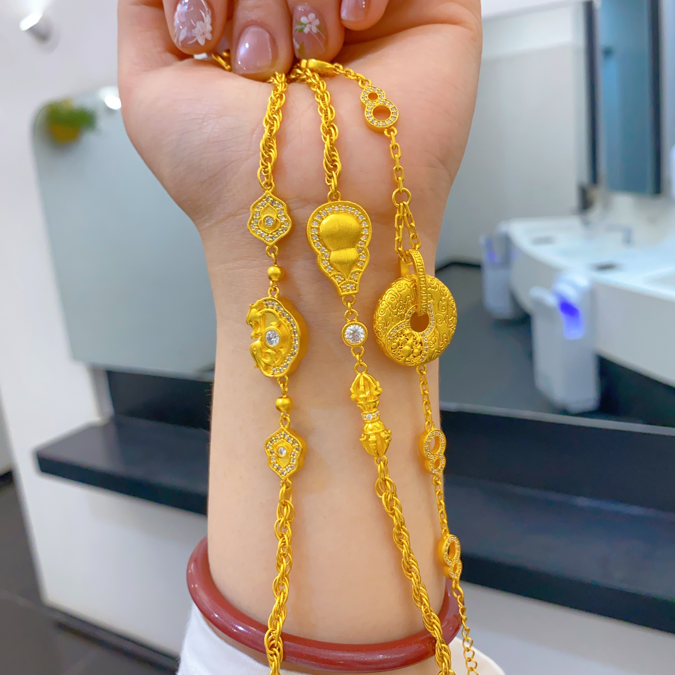 黄金包银手链女镶钻葫芦平安扣大牌同款轻奢百搭手链2025时尚新款