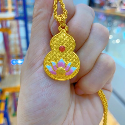 葫芦送妈妈礼物金包银吊坠