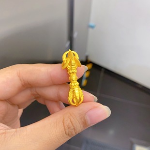 金刚杵金包银吊坠女款不掉色黄金项链简约大气金店同款高级节日礼