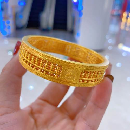 金包银算盘手镯转运珠手工制作