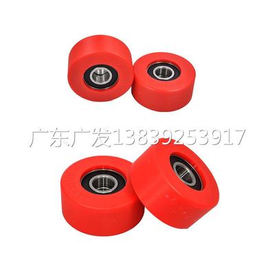 静音耐磨橡胶PU68413-4 PU62415-5包胶轴承滑轮聚氨酯轴承滚轮导