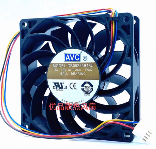 原装AVC DB09225B48U 48V 0.26A 9025 9cm4线PWM温控机箱散热风扇